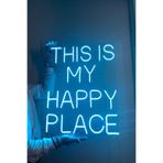 dekoraven This Is My Happy Place Neon Led Burası Benim Mutlu Mekanım Led Tabela Mavi 50x50cm, extremmotif305