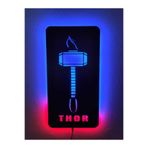 dekoraven Thor Dekoratif Led Işıklı Ahşap Tablo, thor11