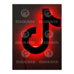 dekoraven TikTok Led Işıklı Tablo Duvar Dekorasyonu 50x50 cm Kırmızı, tiktok2