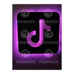 dekoraven TikTok Led Işıklı Tablo Pembe 50x50 cm Duvar Dekorasyon, tiktok1