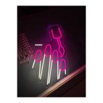 dekoraven Tırnaklar Oje Neon Led Tabela Dekoratif Aydınlatma 70x40 cm Pembe Beyaz, tırnaklaroje