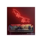 dekoraven Two Hand Neon Led Dekoratif Duvar Yazısı Tabelası Aydınlatması Gece Lambası 50x50 cm Kırmızı, SMC-1034