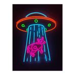 dekoraven Ufo Inek Neon Tabela Kafe Dükkan Neon Led Dekorasyon Dekoratif Aydınlatma Gece Lambası, ufoinek