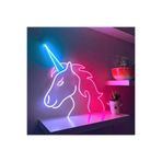 dekoraven Unicorn Tek Boynuzlu At Neon Led Tabela, unicornc