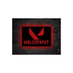 dekoraven Valorant Kırmızı Led Işıklı Ahşap Tablo 35x50 cm, val1
