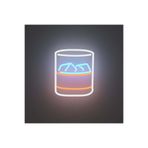 dekoraven Viski Buzlu Bardak Neon Led Tabela, viskiraven