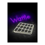 dekoraven Waffle Neon Led Tabela Dekoratif Aydınlatma 30x30 cm, waffleraven