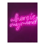 Dekoraven Where Is My Mind Neon Tabela Neon Yazı Led Dekoratif Duvar Aydınlatması Neon Duvar Dekorasyonu, wherepinkraven