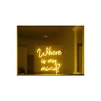 dekoraven Where Is My Mind Neon Yazı Tabela Dekoratif Aydınlatma 50x50 Cm Sarı, mindraven