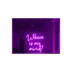 Dekoraven Where Is My Mind Neon Yazı Tabela Dekoratif Aydınlatma(50X50Cm), mindravmor