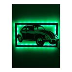 dekoraven Woswos Beetle 1303 Led Işıklı Tablo yeşil