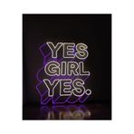 dekoraven Yes Girl Yes Neon Led Aydınlatma Neon Led Tabela 50x50 cm Mor-Beyaz, yesgirls