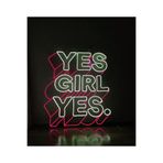 Dekoraven Yes Girl Yes Neon Led Aydınlatma Neon Led Tabela (50X50Cm), yesgirared