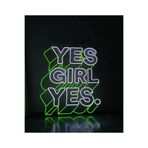 dekoraven Yes Girl Yes Neon Led Aydınlatma Neon Led Tabela Yeşil 50x50 cm, yesgirls