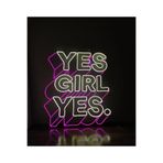 dekoraven Yes Girl Yes Neon Led Aydınlatma Tabela 50x50 cm Pembe Beyaz, yesgirls