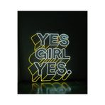 dekoraven Yes Girl Yes Neon Led Aydınlatma Tabela 50x50 cm Sarı-Beyaz, yesgirls