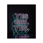 dekoraven Yes Girl Yes Neon Led Aydınlatma Tabela 50x50 cm Turkuaz-Beyaz, yesgirls
