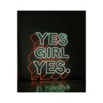 dekoraven Yes Girl Yes Neon Led Aydınlatma Tabela 50x50 cm Turuncu-Beyaz, yesgirls