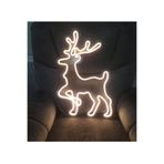 Dekoraven Yılbaşı Süsü Geyik Neon Led Tabela Günışığı Rengi