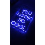 dekoraven You Look So Cool Yazı Neon Led Tabela Duvar Dekoru Mavi 120x80 cm, looksocoll