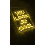dekoraven You Look So Cool Yazı Neon Led Tabela Duvar Dekoru Sarı 120x80 cm, looksocoll