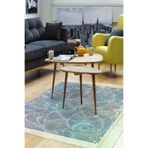 Dekoreko 1303D1-7 Kaymaz Taban Djt Salon Halısı Yıldız Deri Saçaklı Modern 1303 Lila