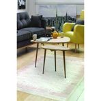 Dekoreko 1342P1-7 Kaymaz Taban Djt Salon Halısı Star Pamuk Saçaklı Modern 1342 Pudra