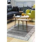 Dekoreko 1460D2-7 Kaymaz Taban Djt Salon Halısı Yıldız Deri Modern 1460 Gri