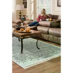 Dekoreko 1488D1-7 Kaymaz Taban Djt Salon Halısı Yıldız Deri Saçaklı Modern 1488 Yeşil