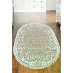Dekoreko 1488P1-2 Kaymaz Taban Djt Mutfak Halısı Star Pamuk Saçaklı Oval Modern 1488 Kahve