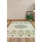 Dekoreko 1491D1-7 Kaymaz Taban Djt Salon Halısı Yıldız Deri Saçaklı Modern 1491 Bej