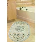 Dekoreko 1491K1-3 Kaymaz Taban Djt Banyo Halısı Trend Saçaklı Oval Modern 1491 Bej