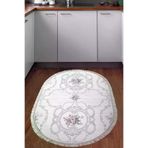 Dekoreko 1494D1-2 Kaymaz Taban Djt Mutfak Halısı Yıldız Deri Saçaklı Oval Modern 1494 Gri