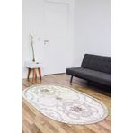 Dekoreko 1494K1-1 Kaymaz Taban Djt Salon Halısı Trend Saçaklı Oval Modern 1494 Gri