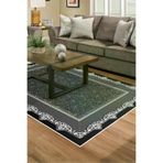 Dekoreko 1692D2-7 Kaymaz Taban Djt Salon Halısı Yıldız Deri Modern 1692 Siyah