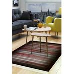 Dekoreko 1693D1-7 Kaymaz Taban Djt Salon Halısı Yıldız Deri Saçaklı Modern 1693 Siyah Bordo