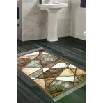 Dekoreko 1716K1-9 Kaymaz Taban Djt Banyo Halısı Trend Saçaklı Modern 1716 Gri Kahve