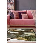 Dekoreko 1716P1-7 Kaymaz Taban Djt Salon Halısı Star Pamuk Saçaklı Modern 1716 Gri Kahve