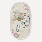 Dekoreko 1850 İnci Dijital Saçaklı Oval Desen 1 120x180 cm Salon Halısı