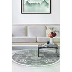 Dekoreko 1861MD1-4 Kaymaz Taban Djt Salon Halısı Yıldız Deri Saçaklı Yuvarlak Modern 1861M Gri