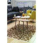Dekoreko 1910K2-7 Kaymaz Taban Djt Salon Halısı Yıldız Deri Modern 1910 Kahve