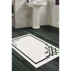 Dekoreko 1919K2-9 Kaymaz Taban Djt Banyo Halısı Trend Modern 1919 Gri Siyah