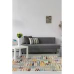 Dekoreko 1937D1-7 Kaymaz Taban Djt Salon Halısı Yıldız Deri Saçaklı Modern 1937 Renkli