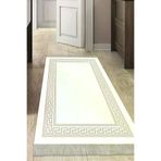 Dekoreko 626MD1-8 Kaymaz Taban Djt Mutfak Halısı Yıldız Deri Saçaklı Modern 626M Krem