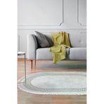 Dekoreko 626MK1-1 Kaymaz Taban Djt Salon Halısı Trend Saçaklı Oval Modern 626M Gri