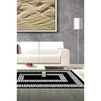Dekoreko 650MP1-7 Kaymaz Taban Djt Salon Halısı Star Pamuk Saçaklı Modern 650M Siyah