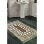 Dekoreko 651MP1-9 Kaymaz Taban Djt Banyo Halısı Star Pamuk Saçaklı Modern 651M Kahve