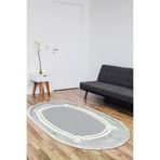 Dekoreko 657MP1-1 Kaymaz Taban Djt Salon Halısı Star Pamuk Saçaklı Oval Modern 657M Gri