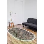 Dekoreko 659MK1-1 Kaymaz Taban Djt Salon Halısı Trend Saçaklı Oval Modern 659M Pudra