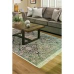 Dekoreko 659MK1-7 Kaymaz Taban Djt Salon Halısı Trend Saçaklı Modern 659M Pudra